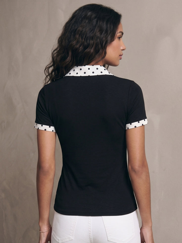 Black Twofer Style Fitted Top