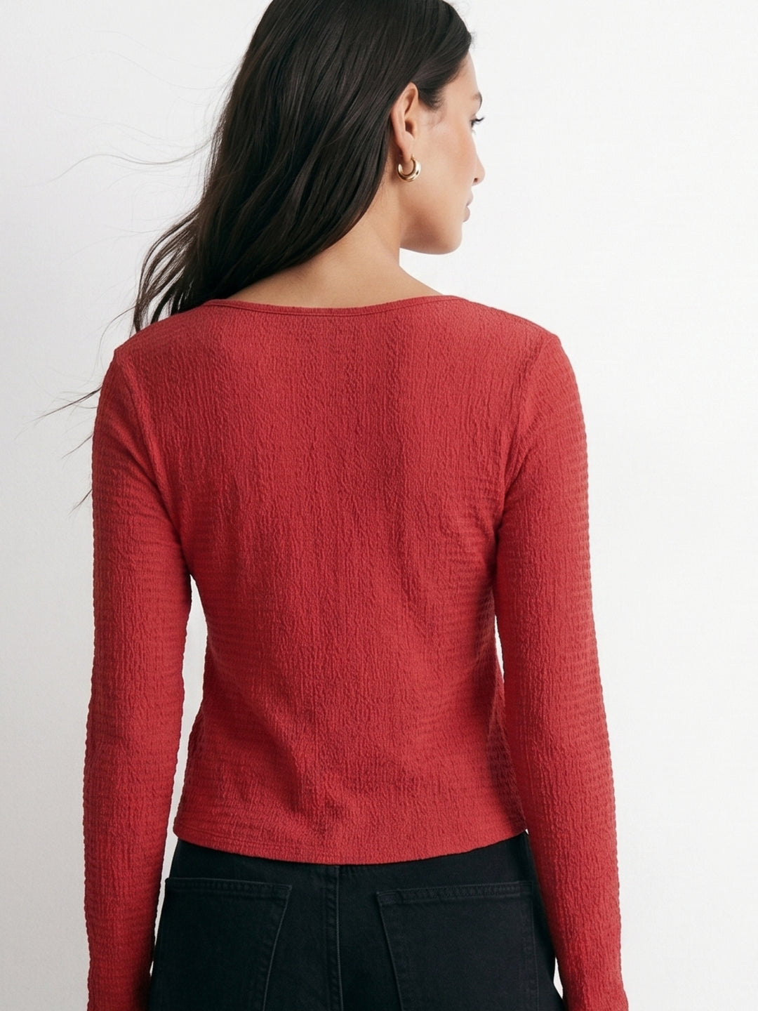 Red Sweetheart Neckline 2 Tiered Top