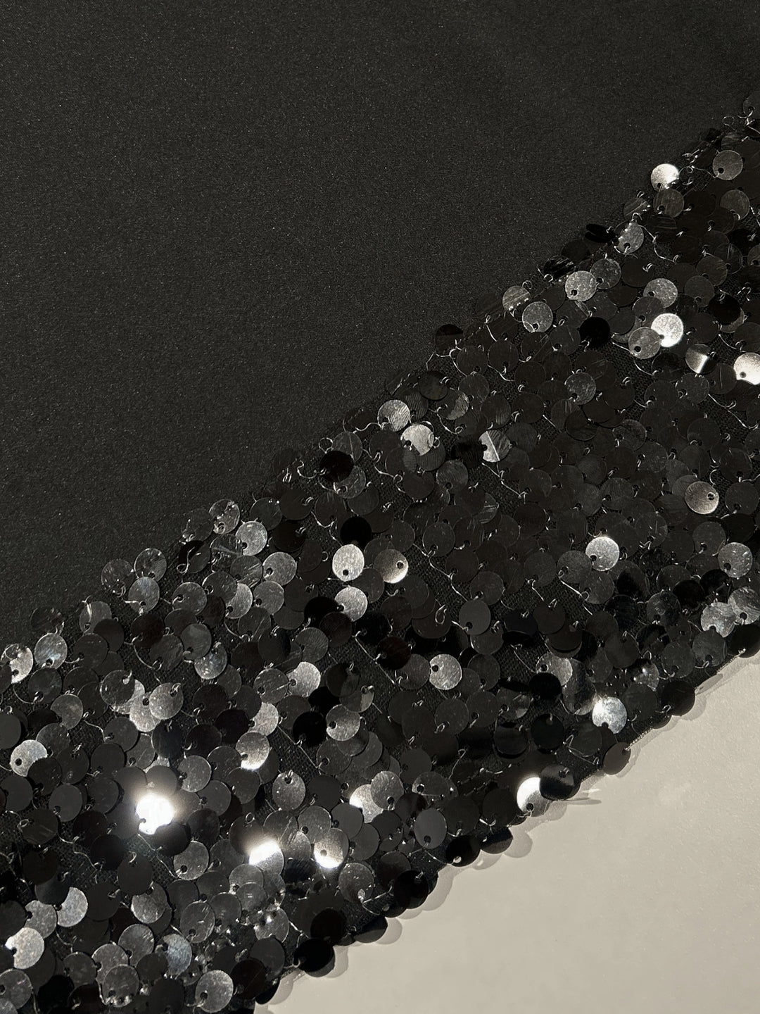 Black Halter Neck Top With Sequined Hem