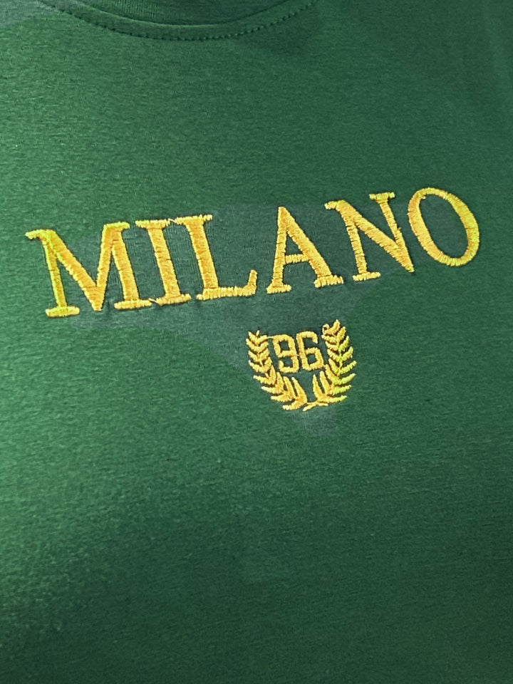 Green Fitted Crop T-Shirt