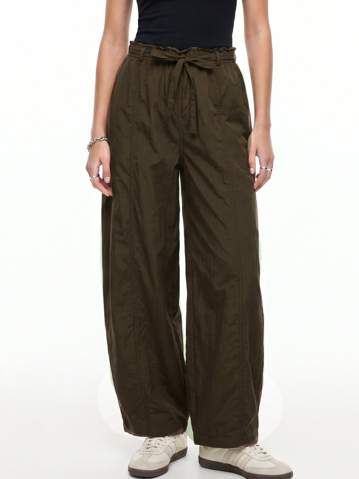 Brown High Waist Wide Leg Trouser
