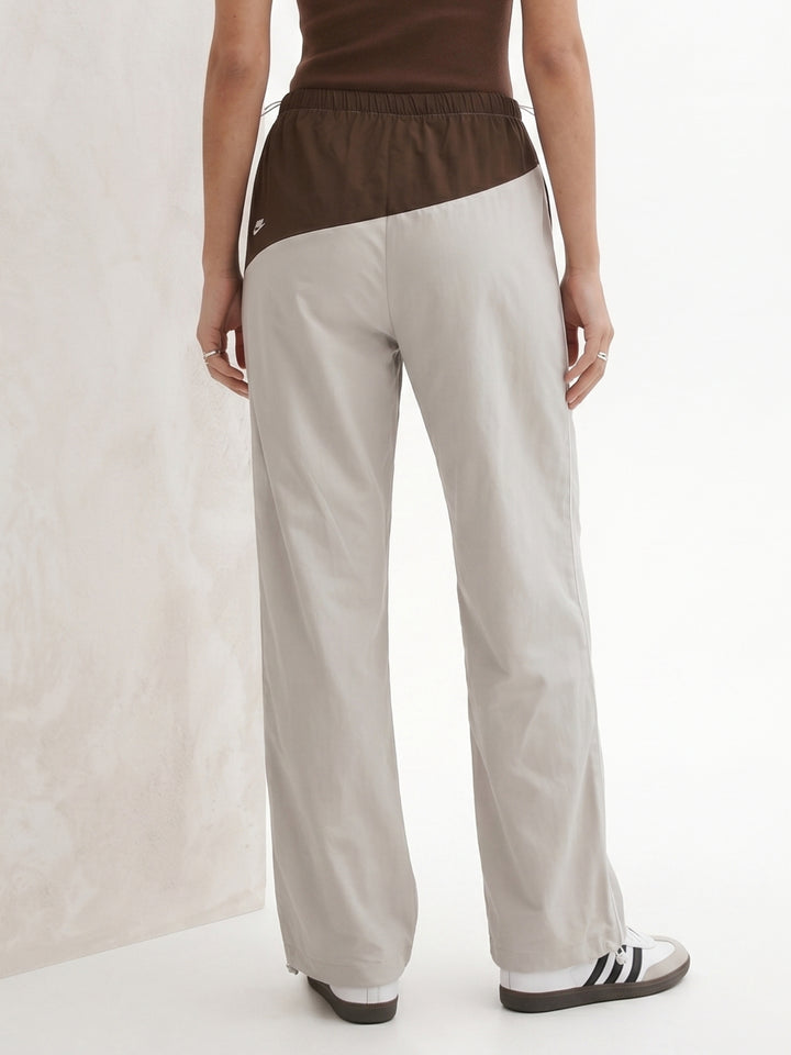 Grey Colour Blocked Wide Leg Pant