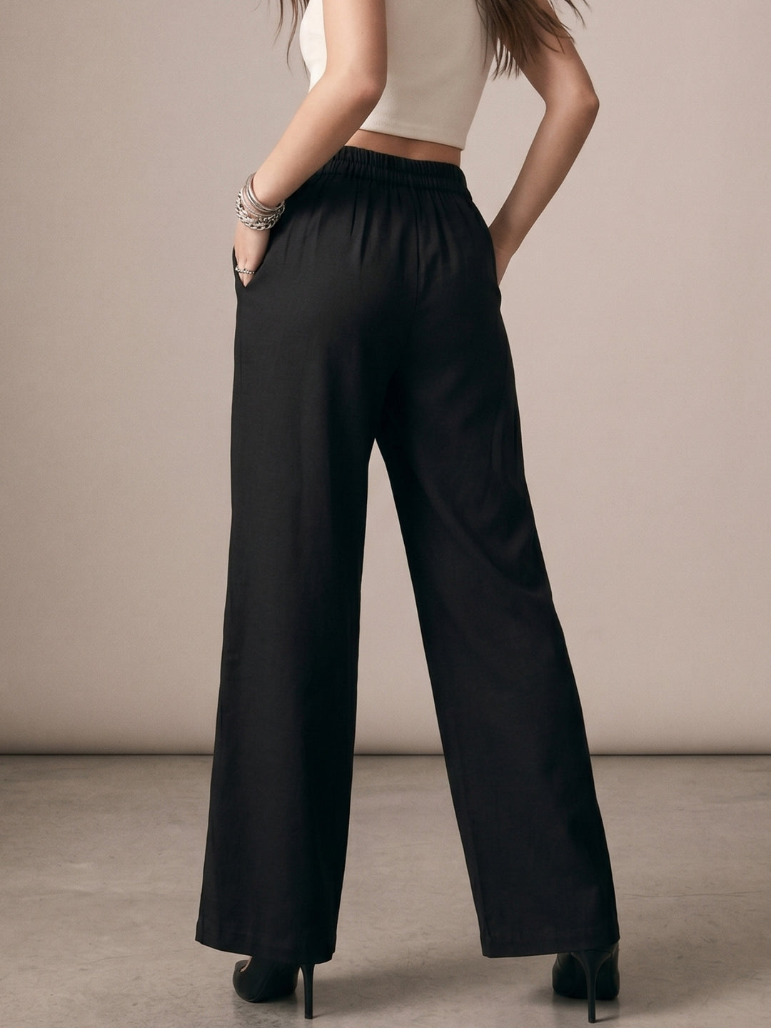 Black Over Lap Trousers