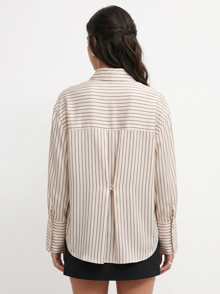 Off White Full Sleeve Striped Shirt
