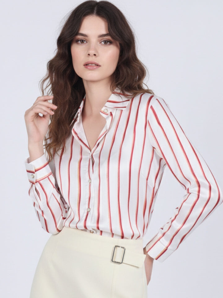 Red Striped Button Down Shirt