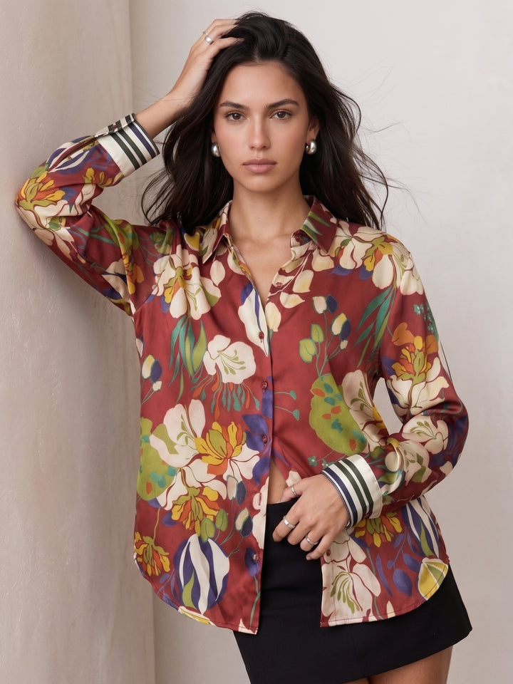 Multi Floral Printed Relaxed Shirt