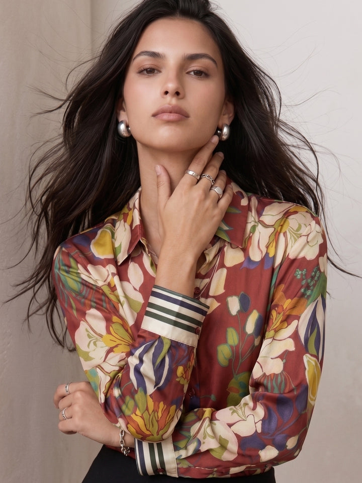 Multi Floral Printed Relaxed Shirt