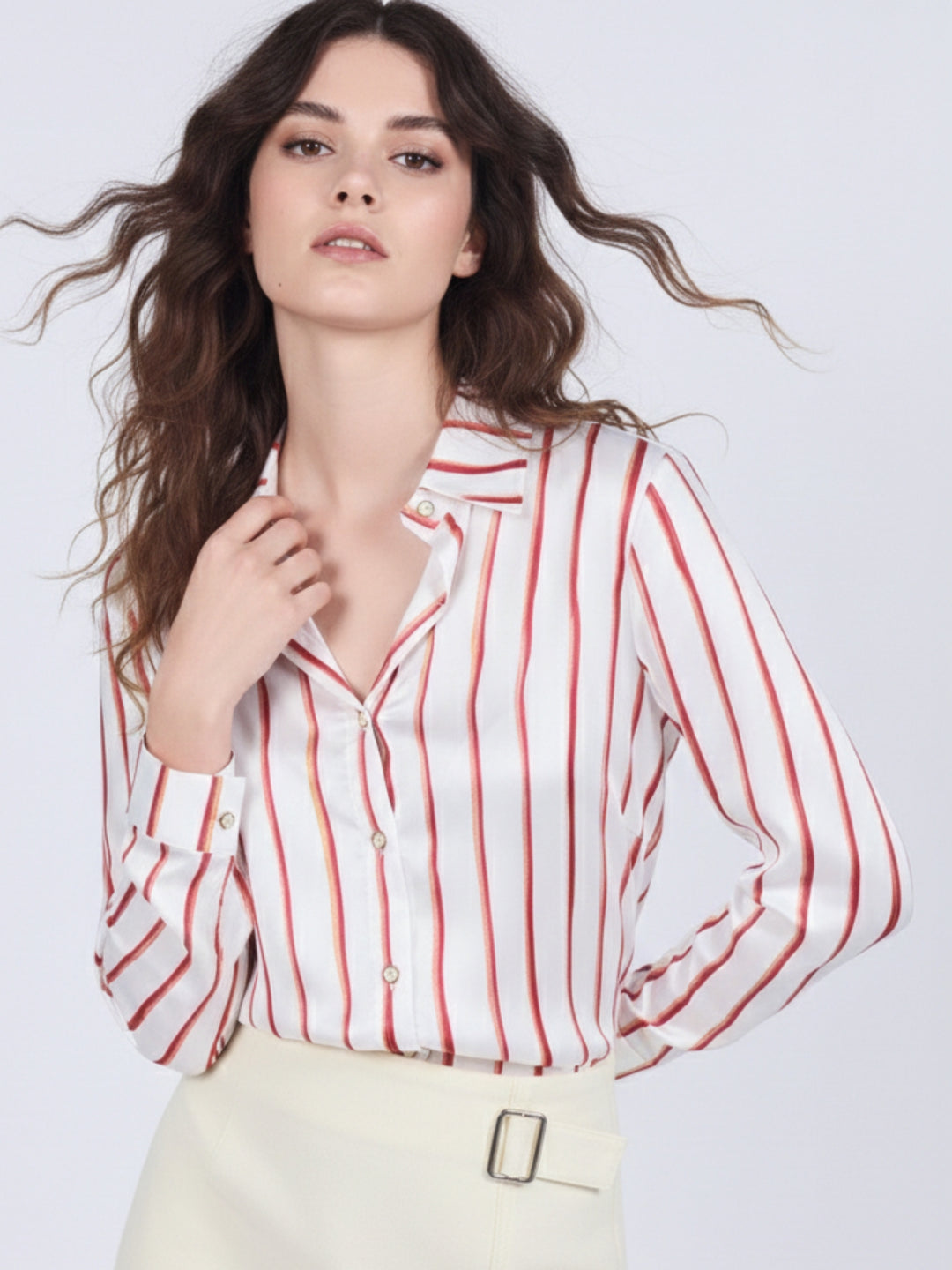 Red Striped Button Down Shirt