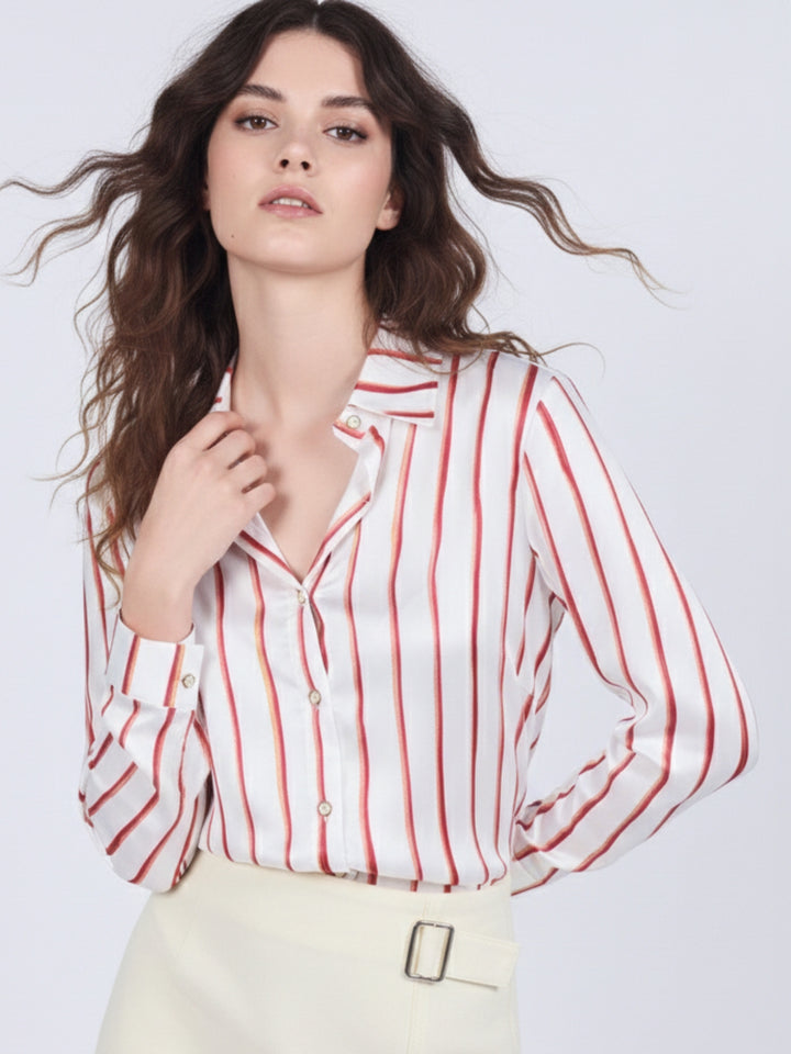 Red Striped Button Down Shirt