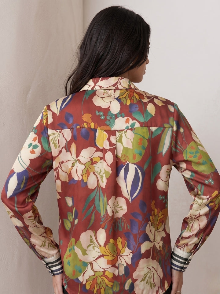 Multi Floral Printed Relaxed Shirt