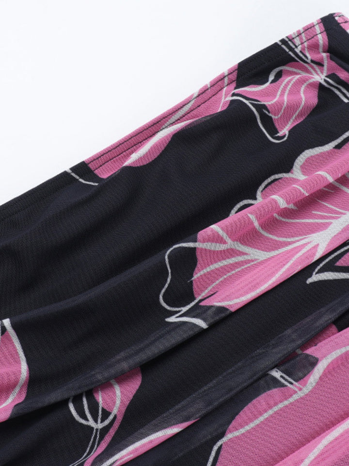 Multi Printed Tube Mesh Dress