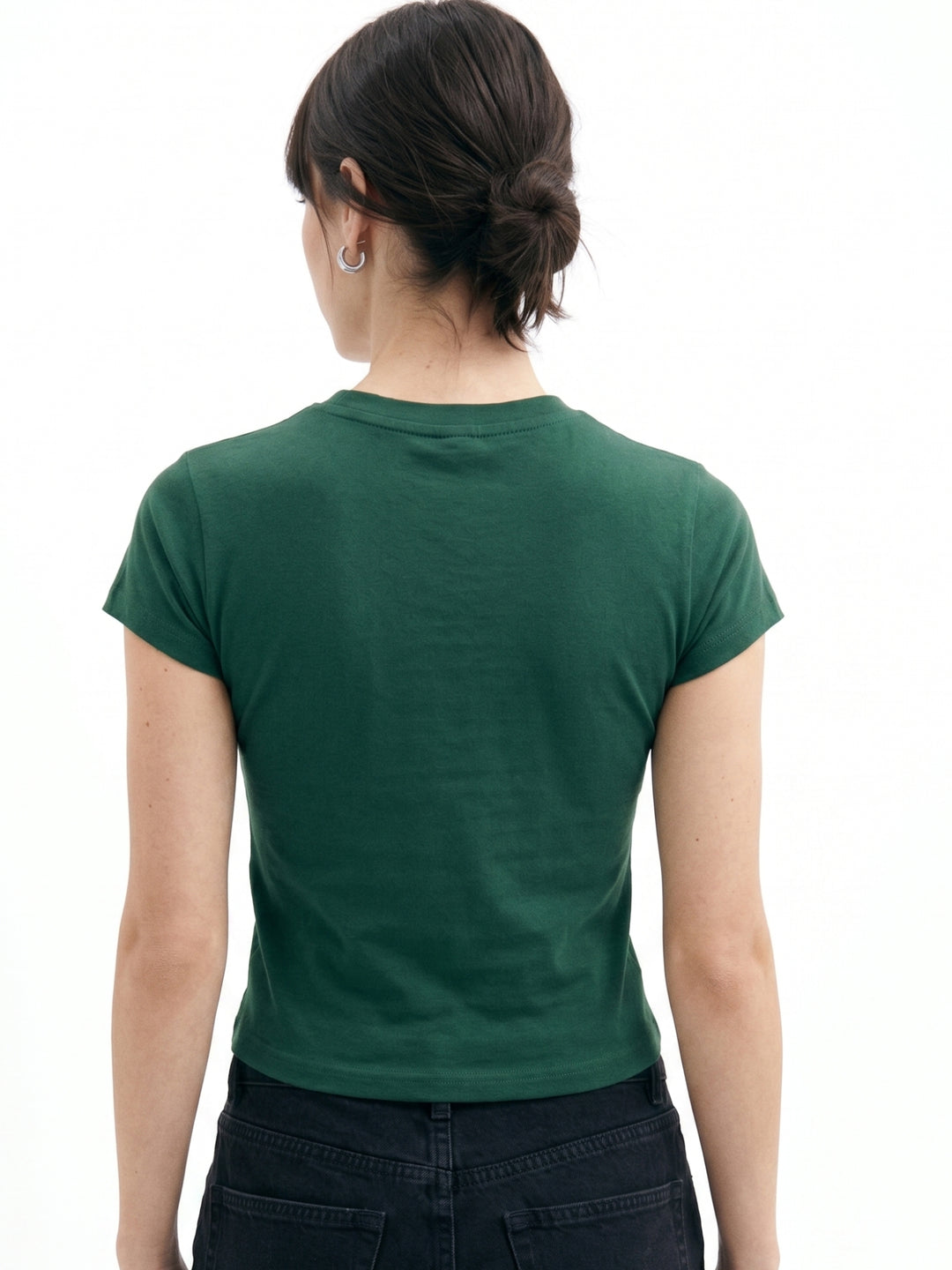Green Fitted Crop T-Shirt