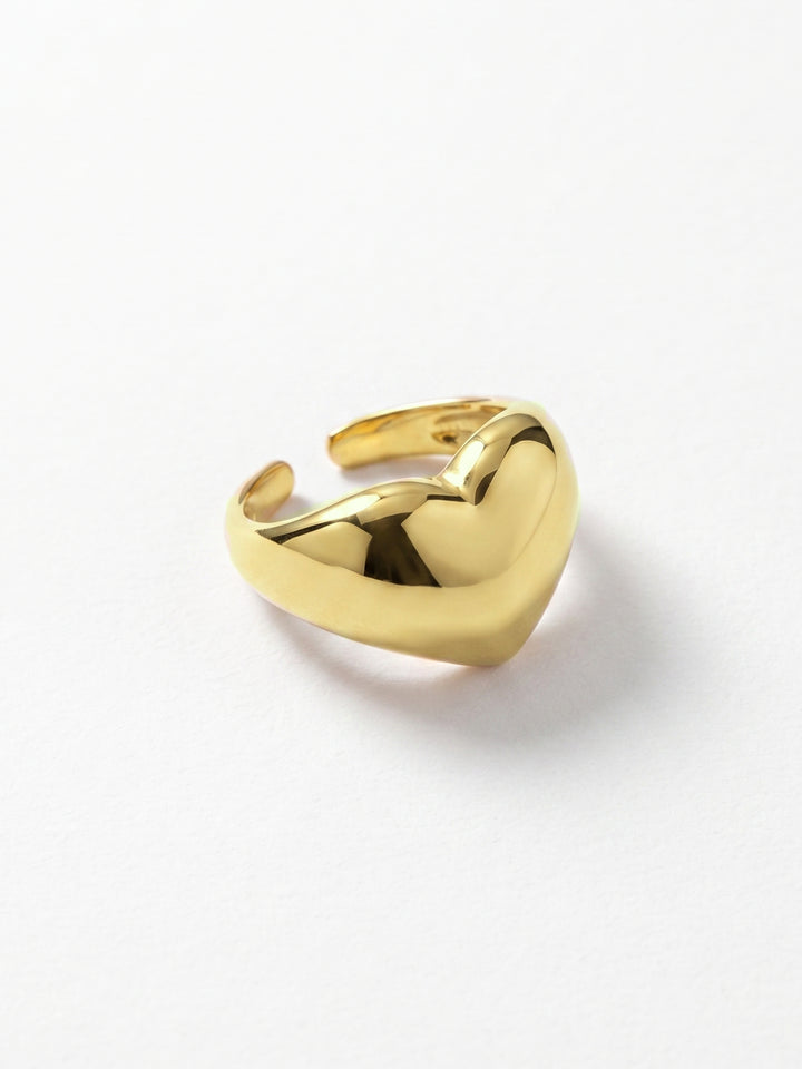 Gold Heart Shaped Metal Ring
