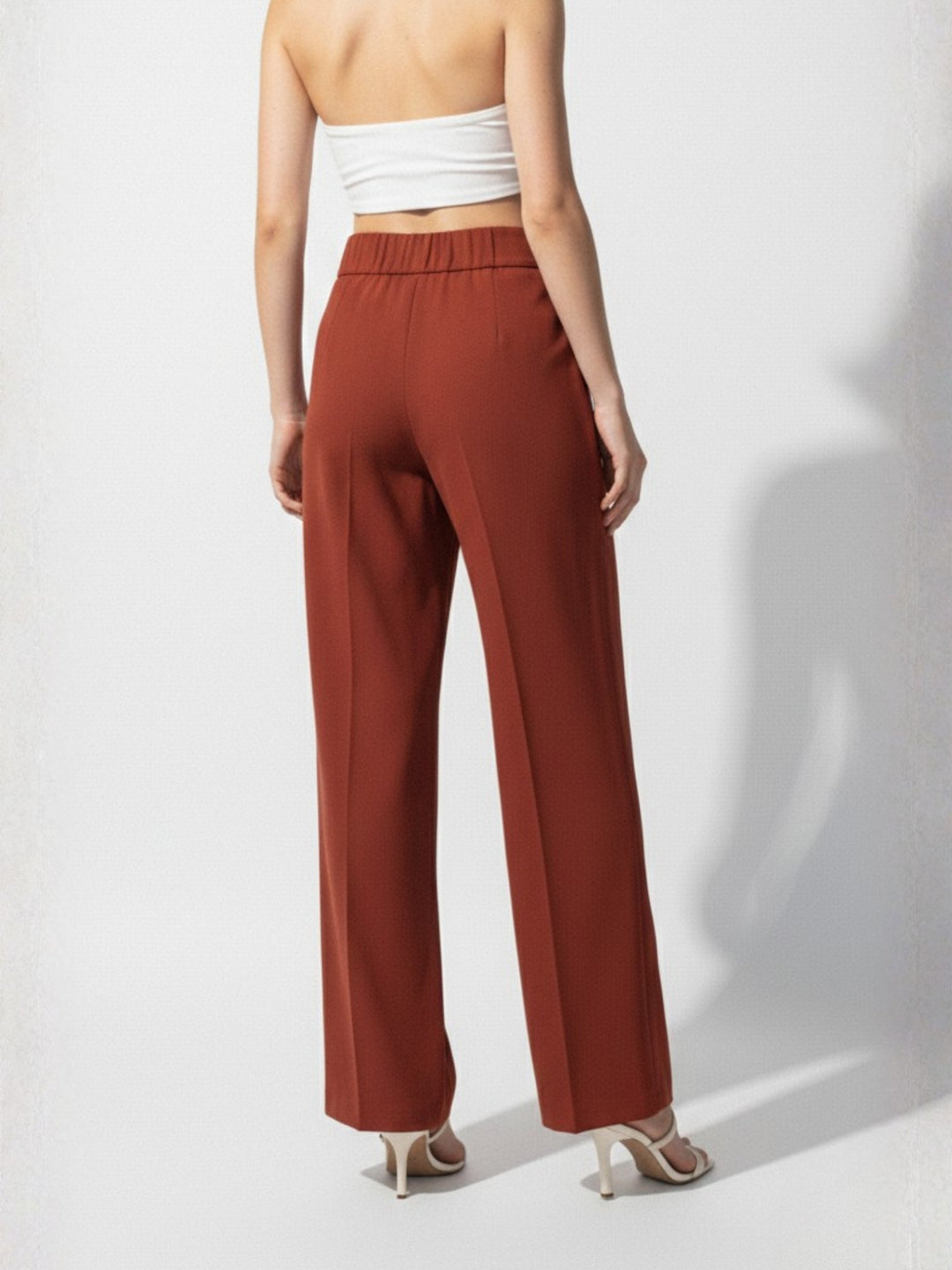 Brown High Waist Wide Leg Pant
