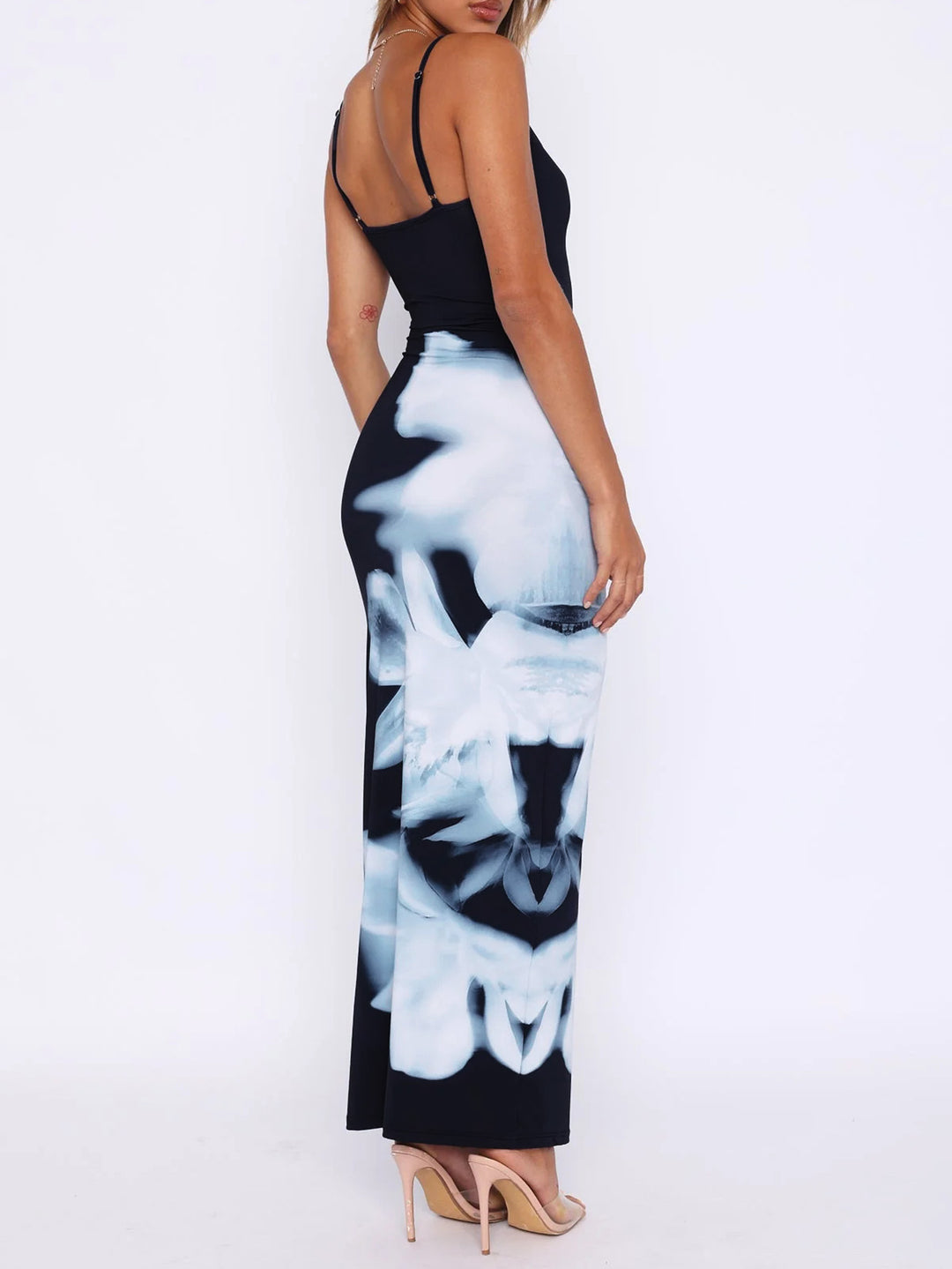 Black Large Florla Printed Dress