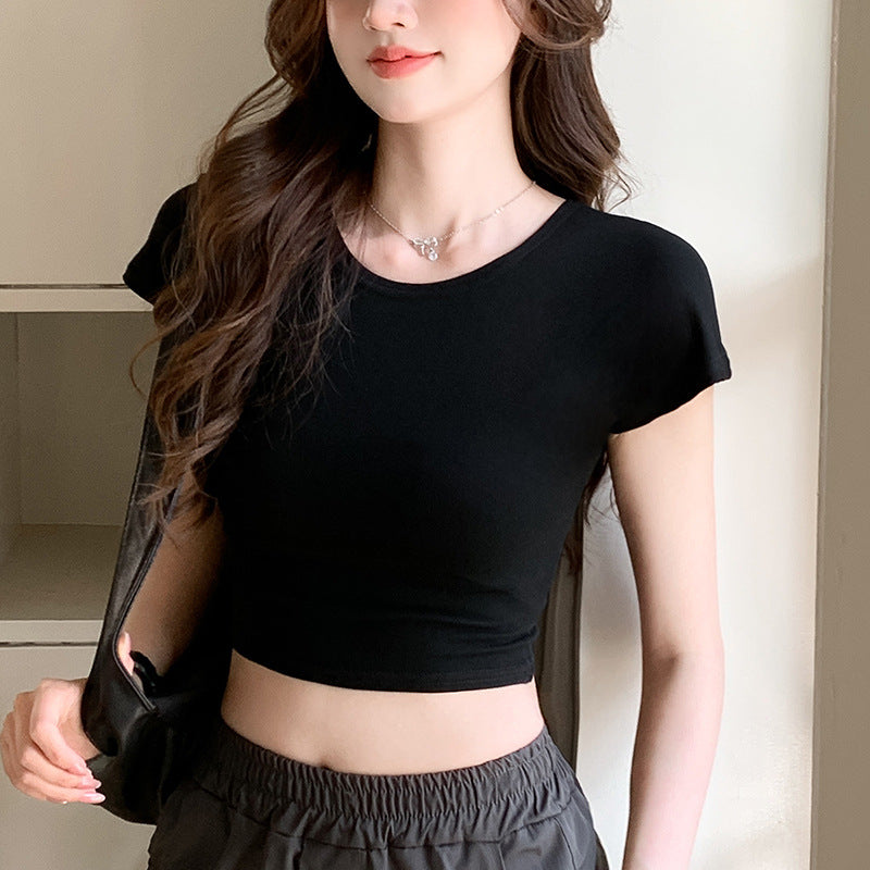 Black Basic Crop T-Shirt