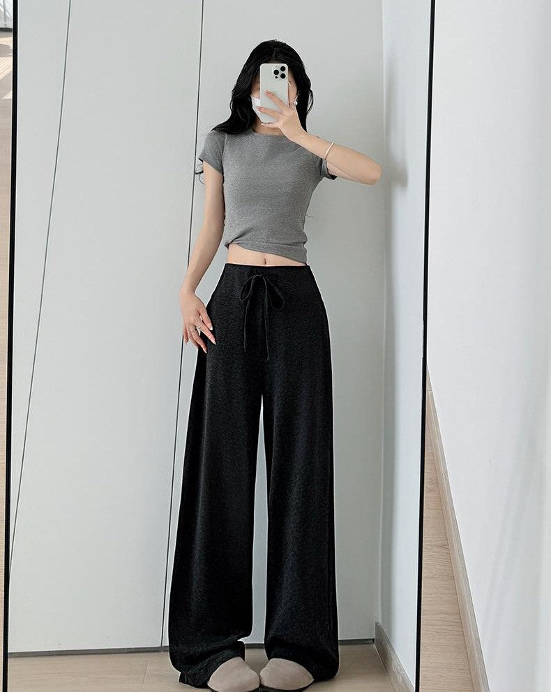 Black Baggy Fit Drawstring Joggers