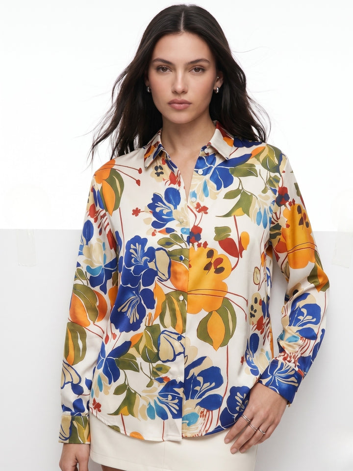 Multi Floral Printed Relaxed Shirt