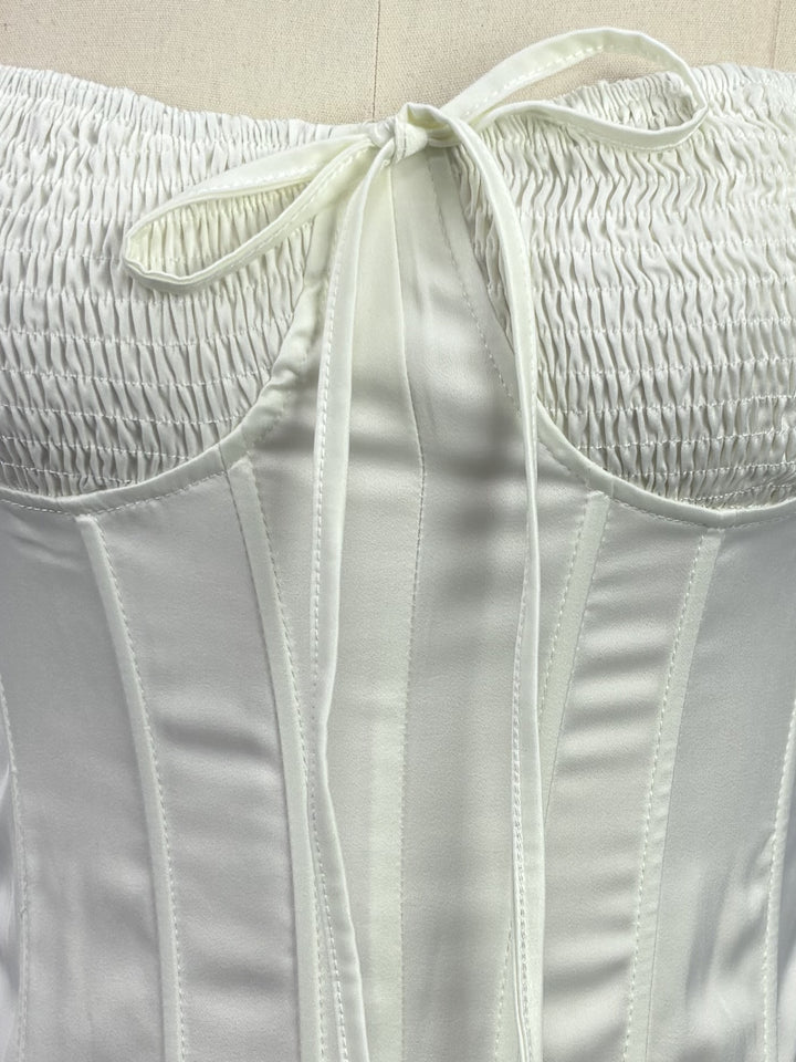 White Corset Styled Solid Tube