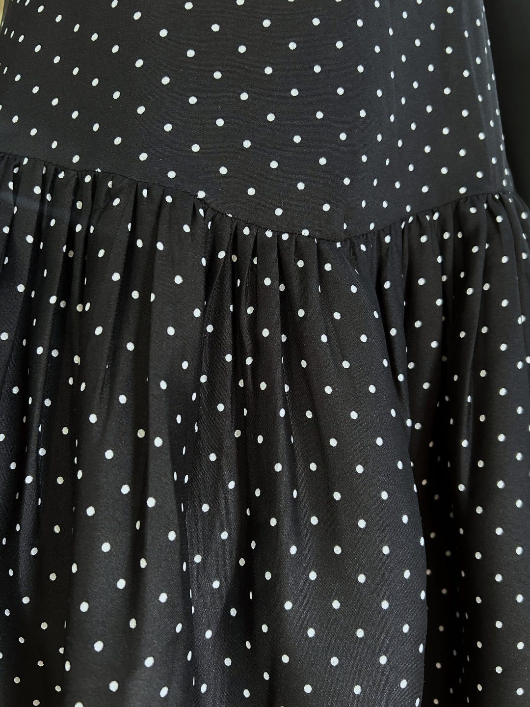 Black Polka-Dot Ruffled Mini Dress