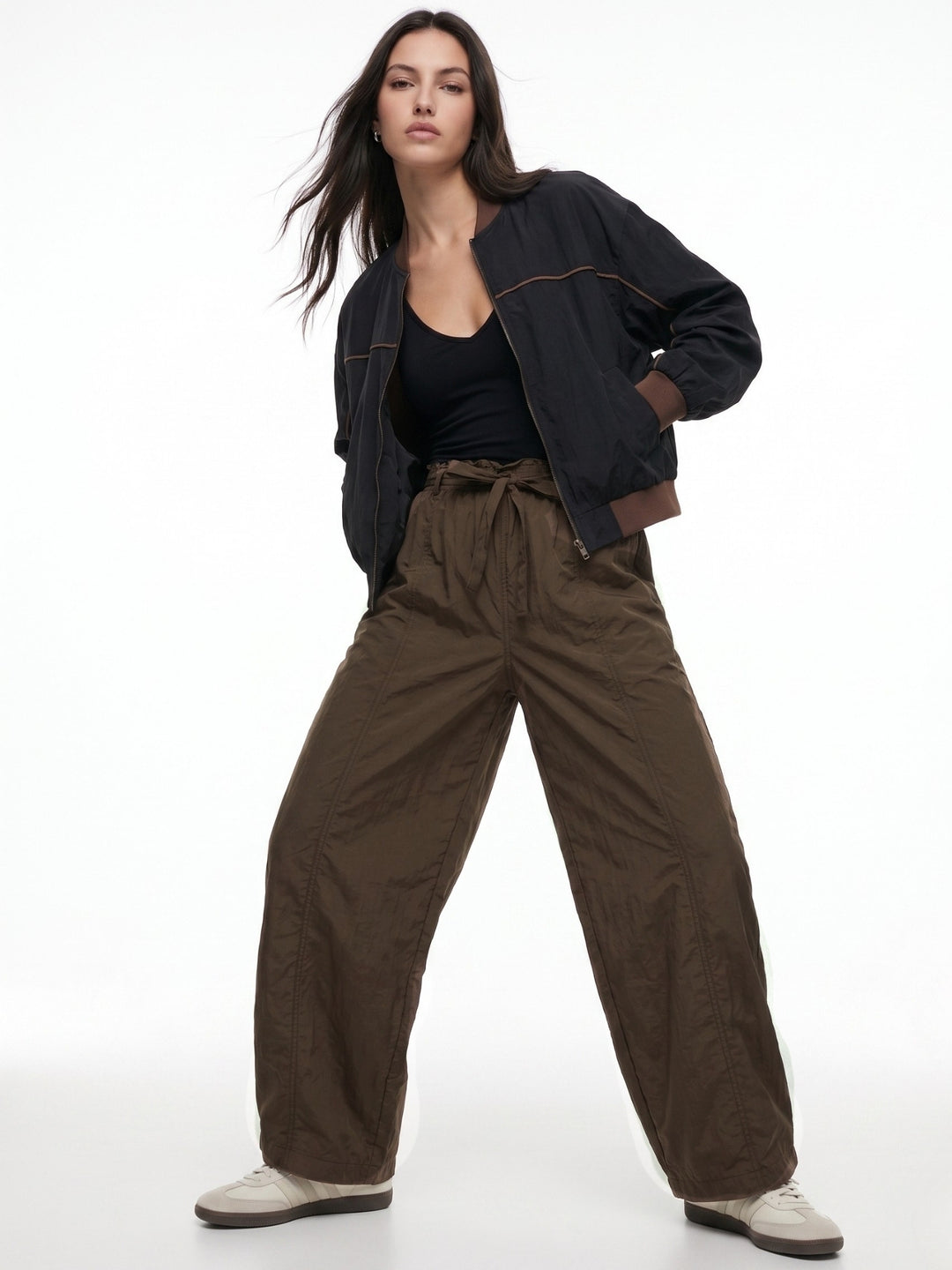 Brown High Waist Wide Leg Trouser