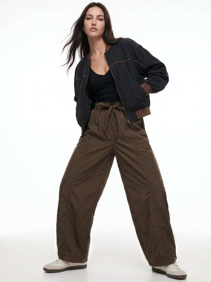 Brown High Waist Wide Leg Trouser