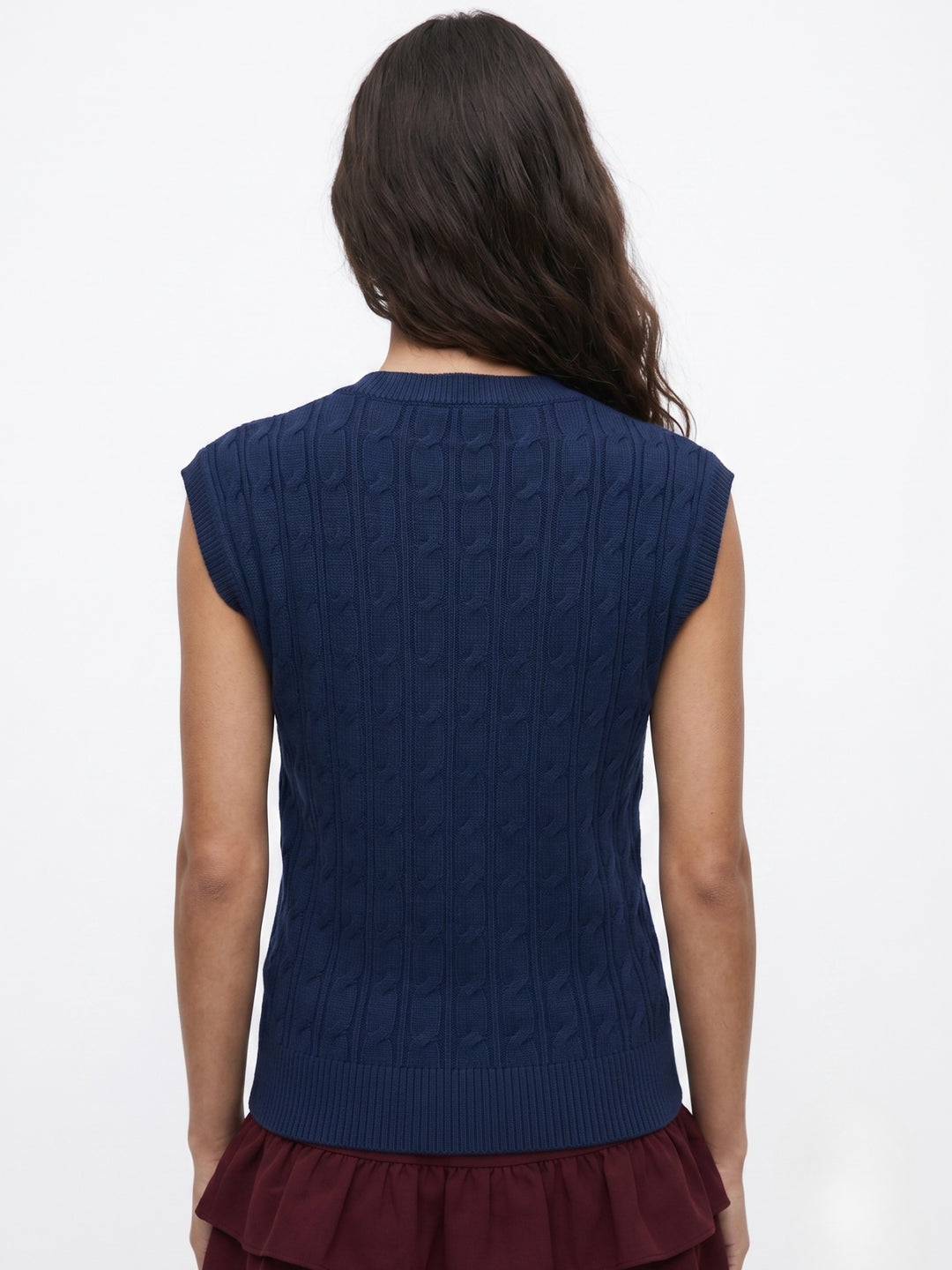 Blue Textured Fitted Top