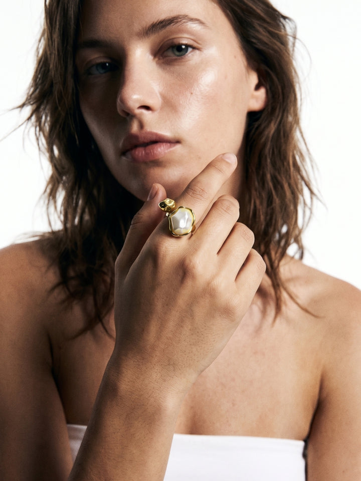 Gold Gemstone Stylized Ring
