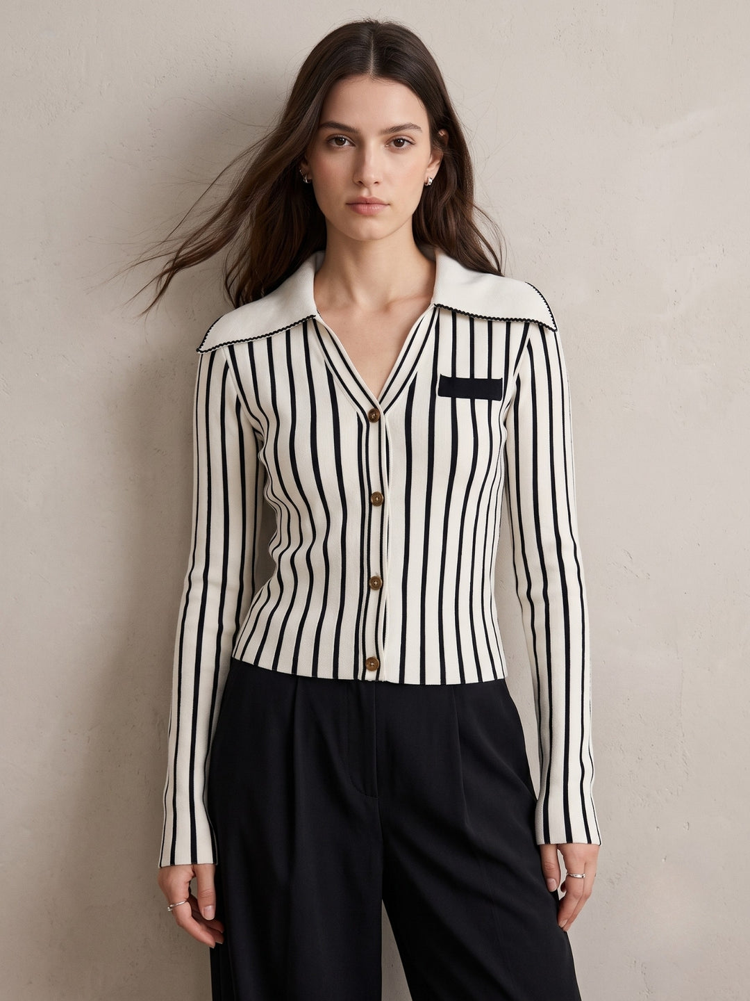 Multi Collared Varsity Striped Top