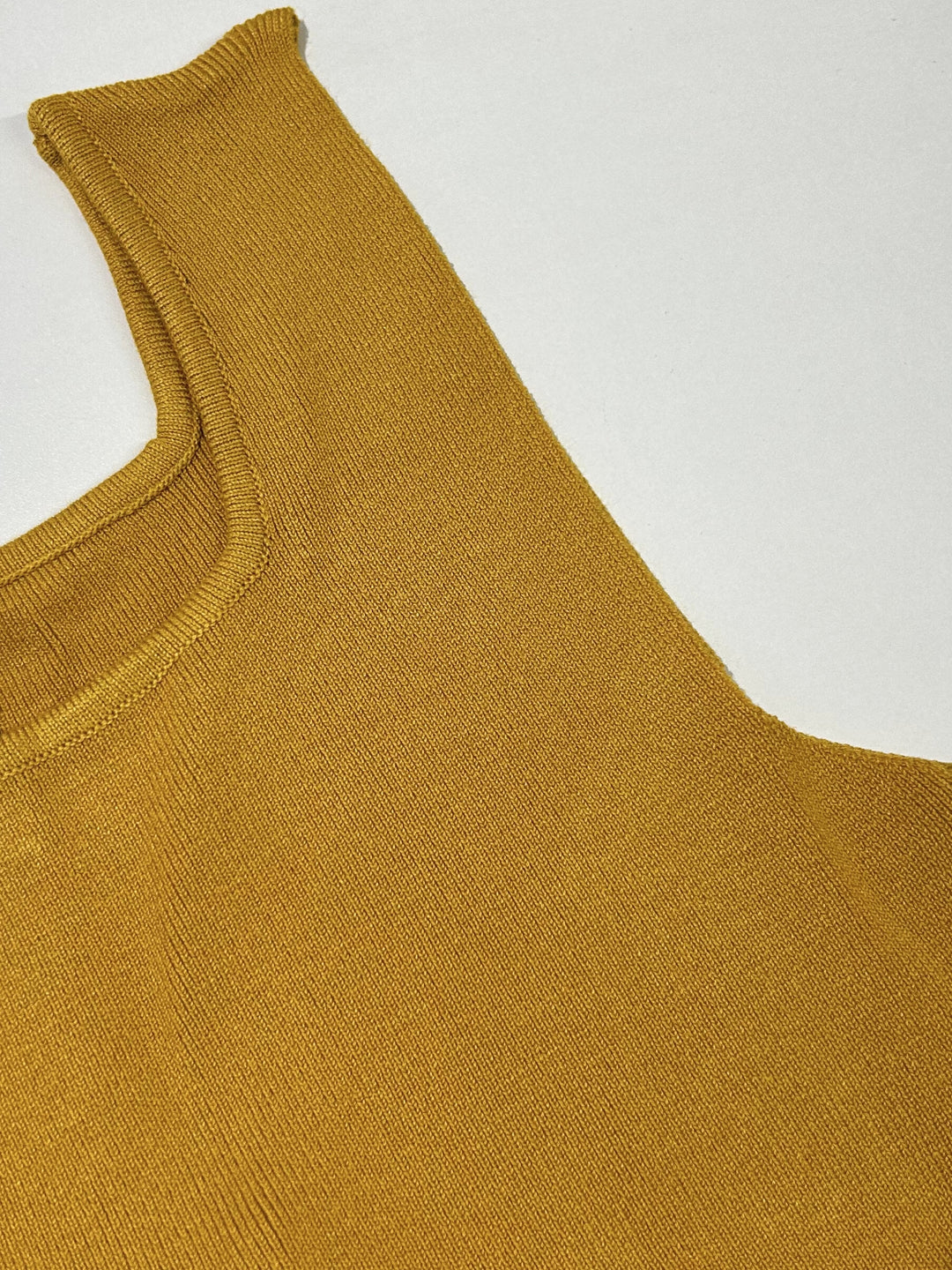 Yellow Square Neck Wide Strapped Tank Top