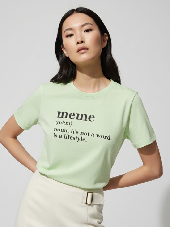 Lime Regular Fit Graphic Tshirt