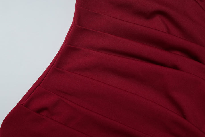 Burgundy Sweetheart Neckline Mermaid Dress With Scarf