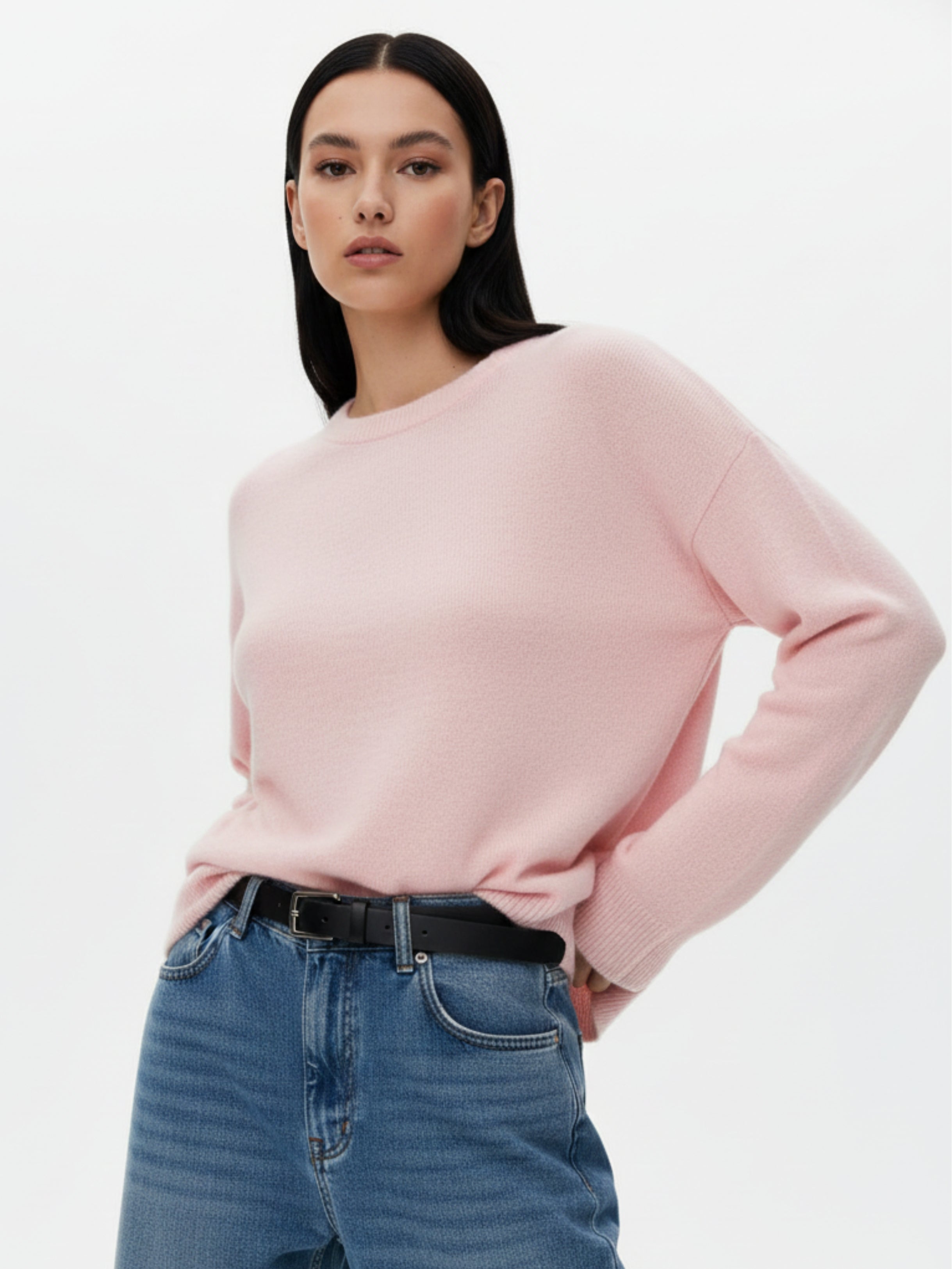 Pink Full Sleeve Round Neck Sweatshirt