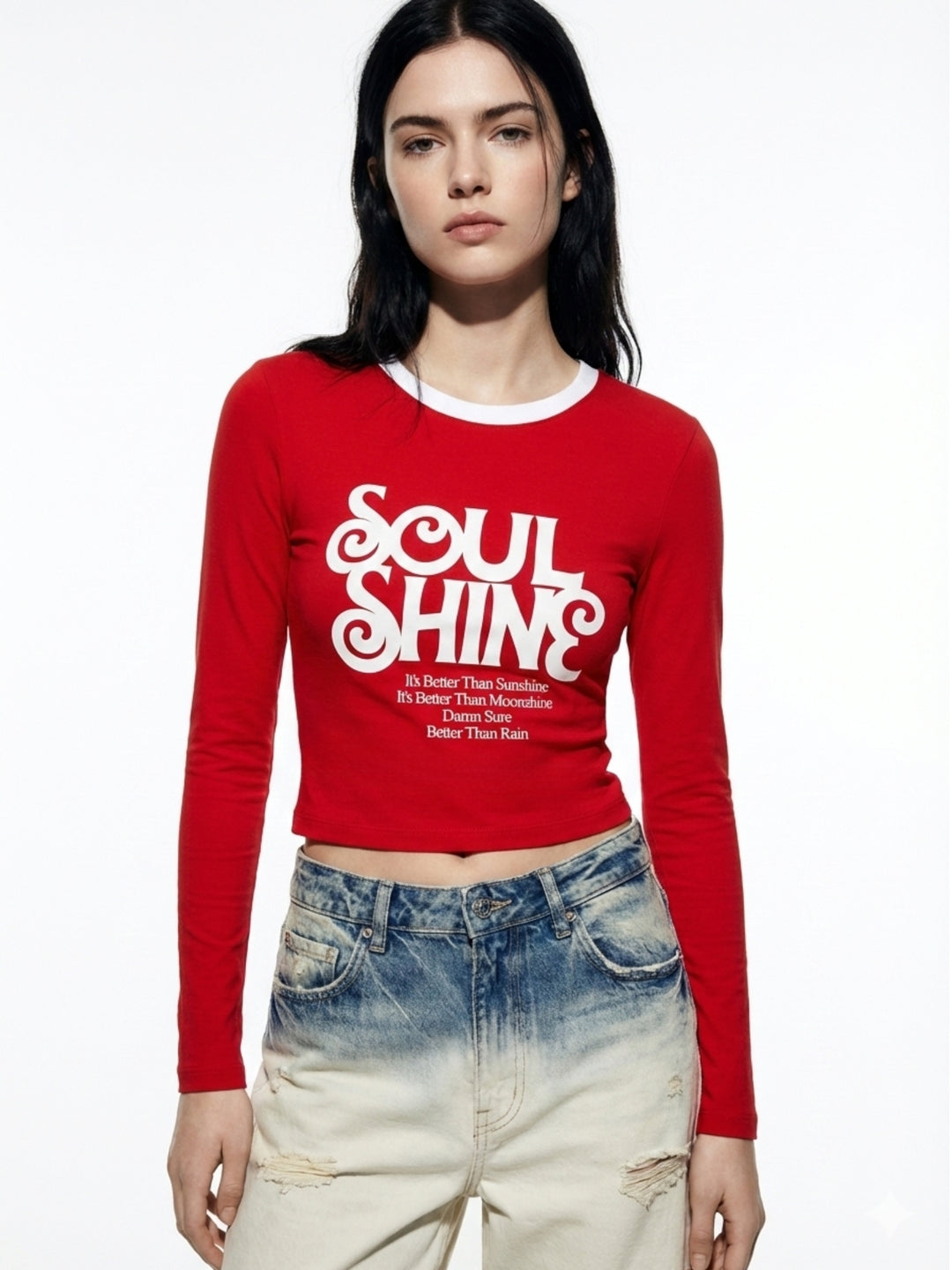 Red Fitted Graphic Printed T-Shirt