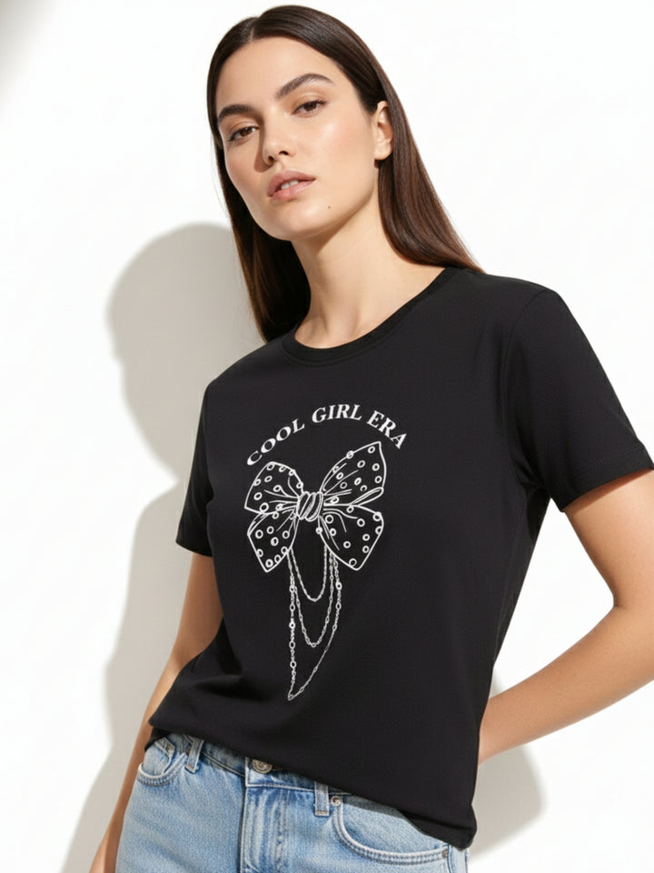 Black Short Sleeves Crew Neck T-Shirt