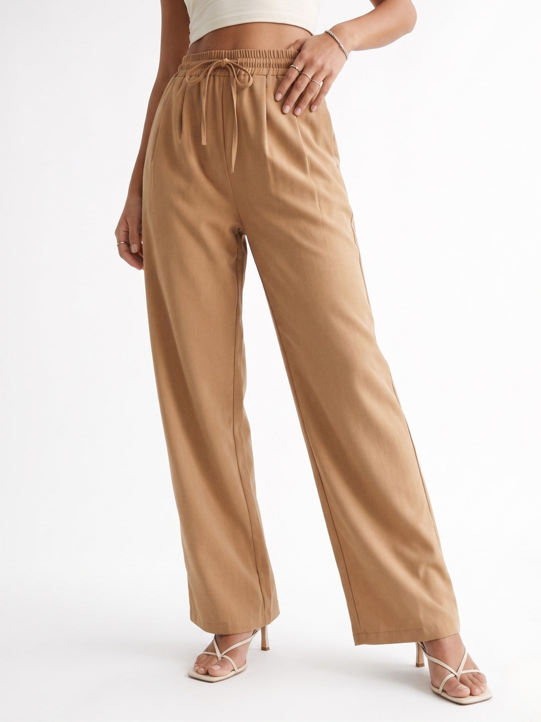 Brown High Waist Wide Leg Pant