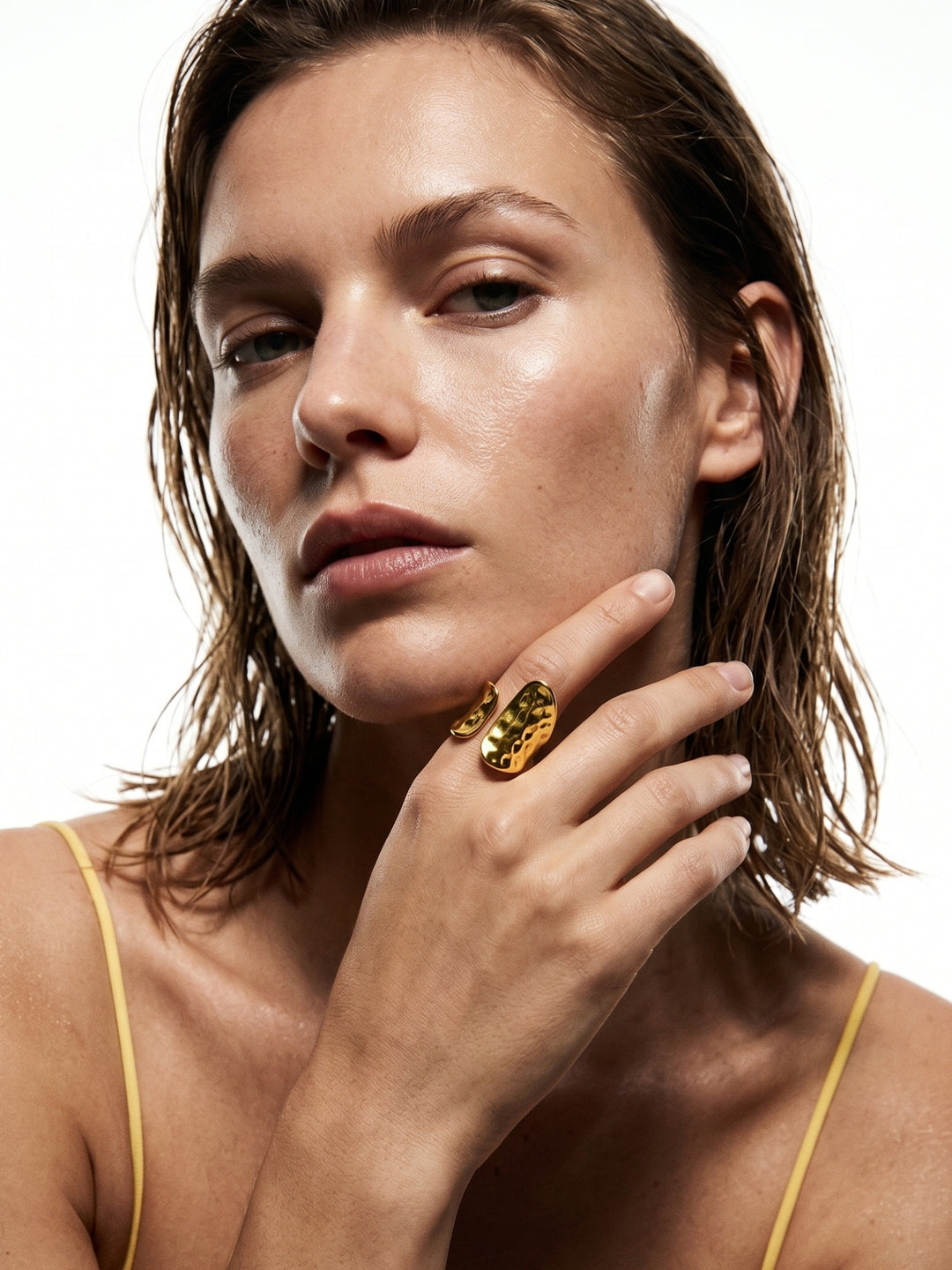 Gold Textured Surface Metal Ring