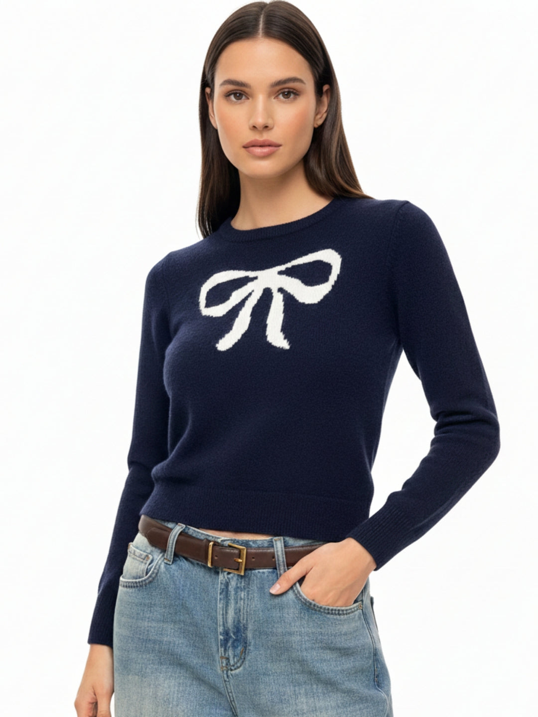 Navy Blue Full Sleeve Printed Sweatshirt