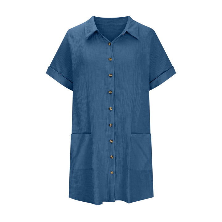 Blue Button Down Shirt Dress