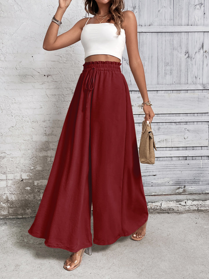 Rust Smocked Waist Pull Up Trouser
