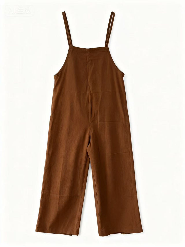 Rust Double Spaghetti Strap Jumpsuits