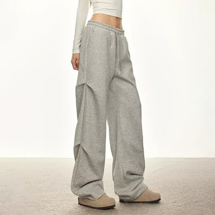 Pin Tucked Grey Joggers