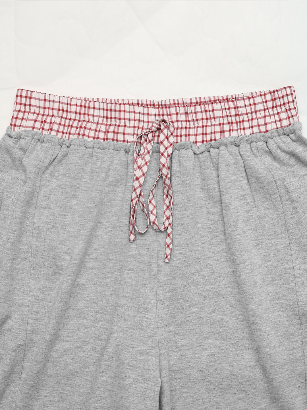 Grey High Waisted Sweatpants With Contrast Waistband