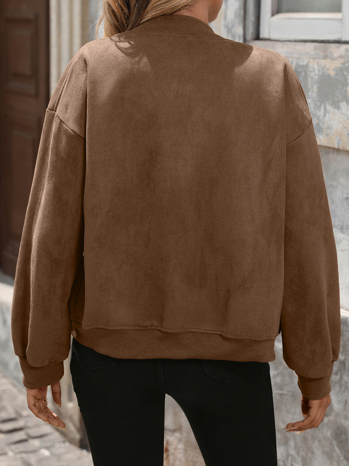 Brown Double Pocket Suede Jacket