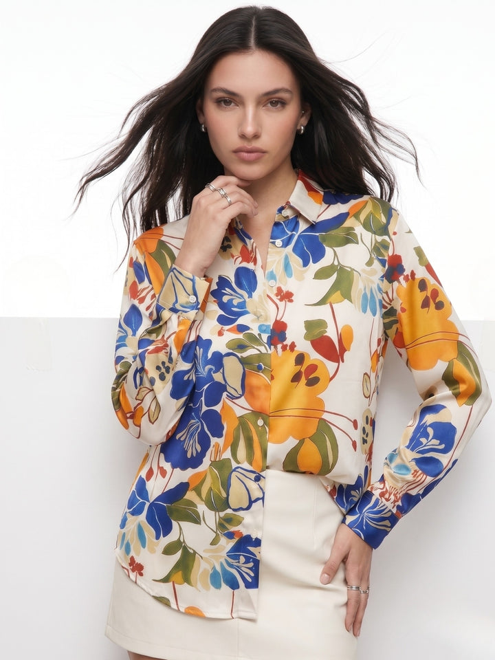 Multi Floral Printed Relaxed Shirt