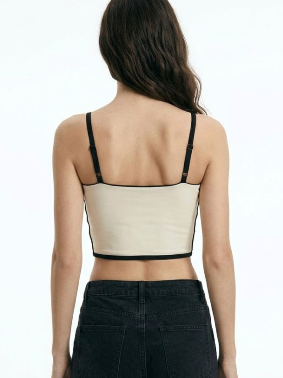 White Spaghetti Strap Fitted Top