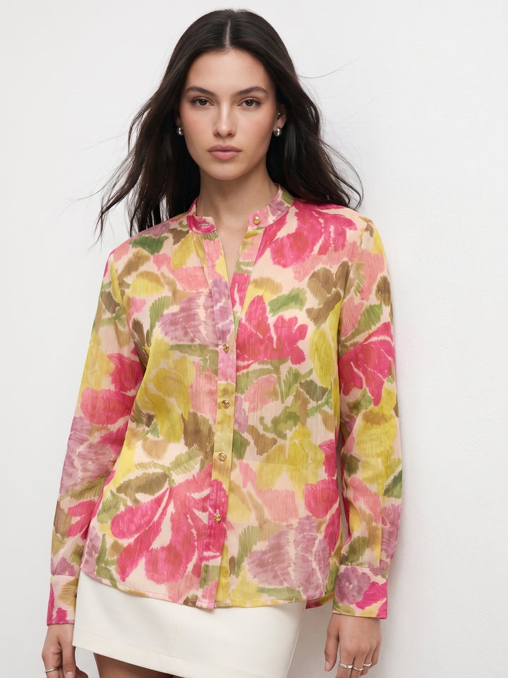 Multi Floral Printed Relaxed Shirt