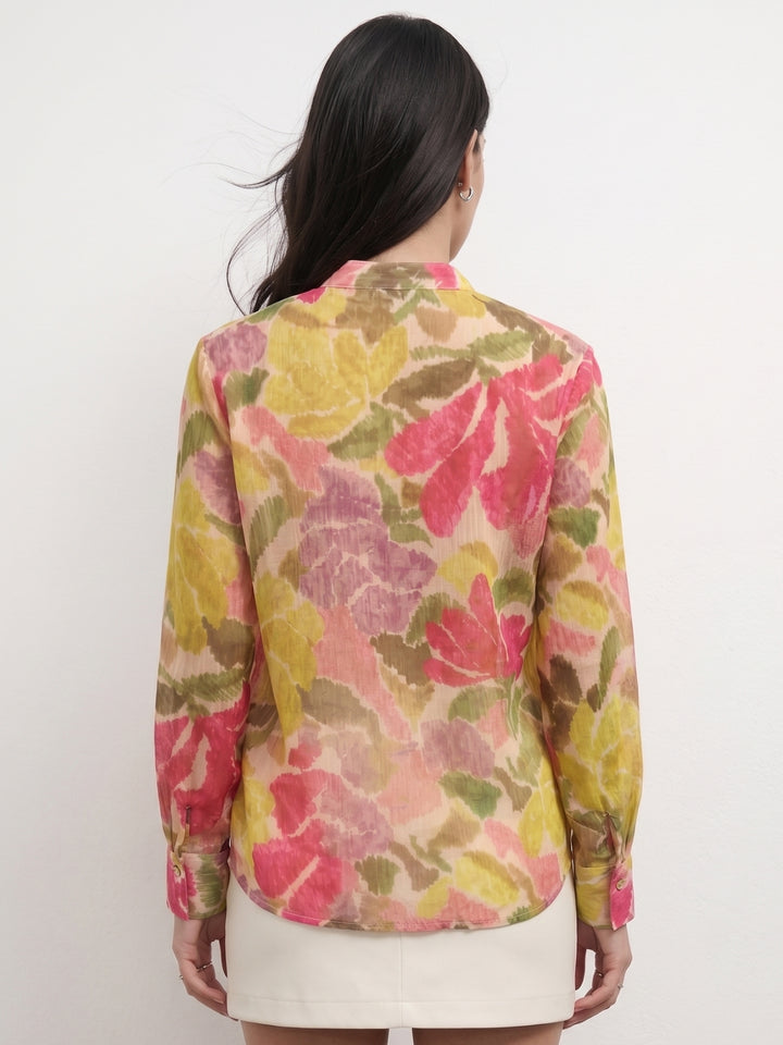 Multi Floral Printed Relaxed Shirt