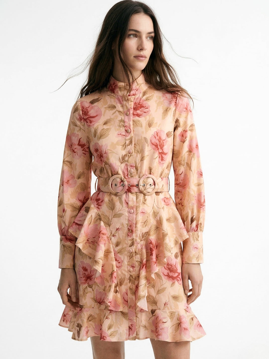 Multi Mock Neck Printed Dress