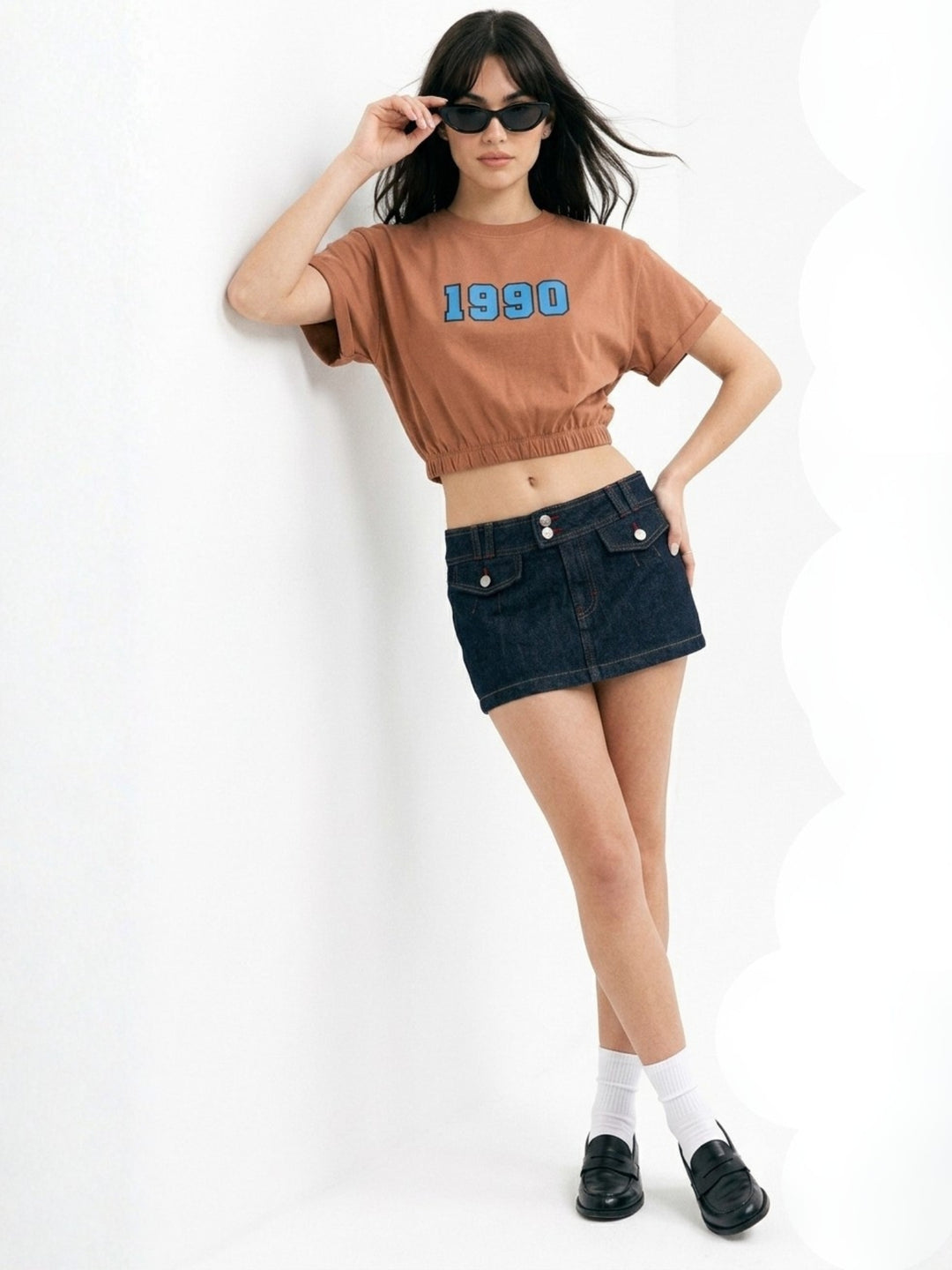 Mauve Boxy Cropped Elasticated Hem Sweatshirt